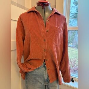 L.L. Bean Corduroy Shacket in Warm Rust Large